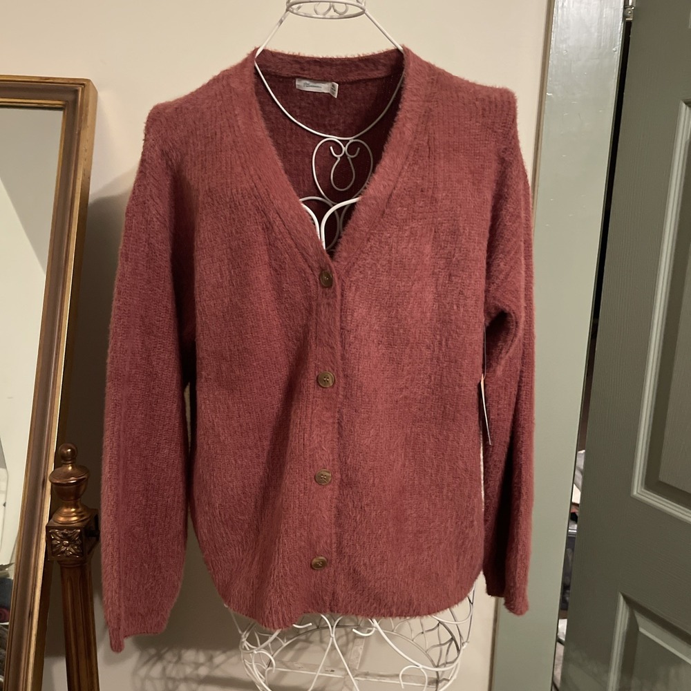 NWT The Commons Women's Soft Knit Cardigan Mauve XL